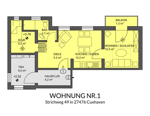 Grundriss Apartment 1