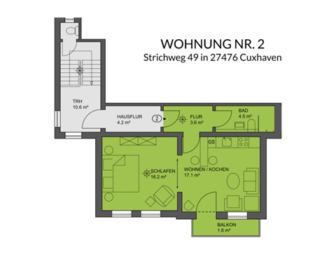 Grundriss Apartment 2